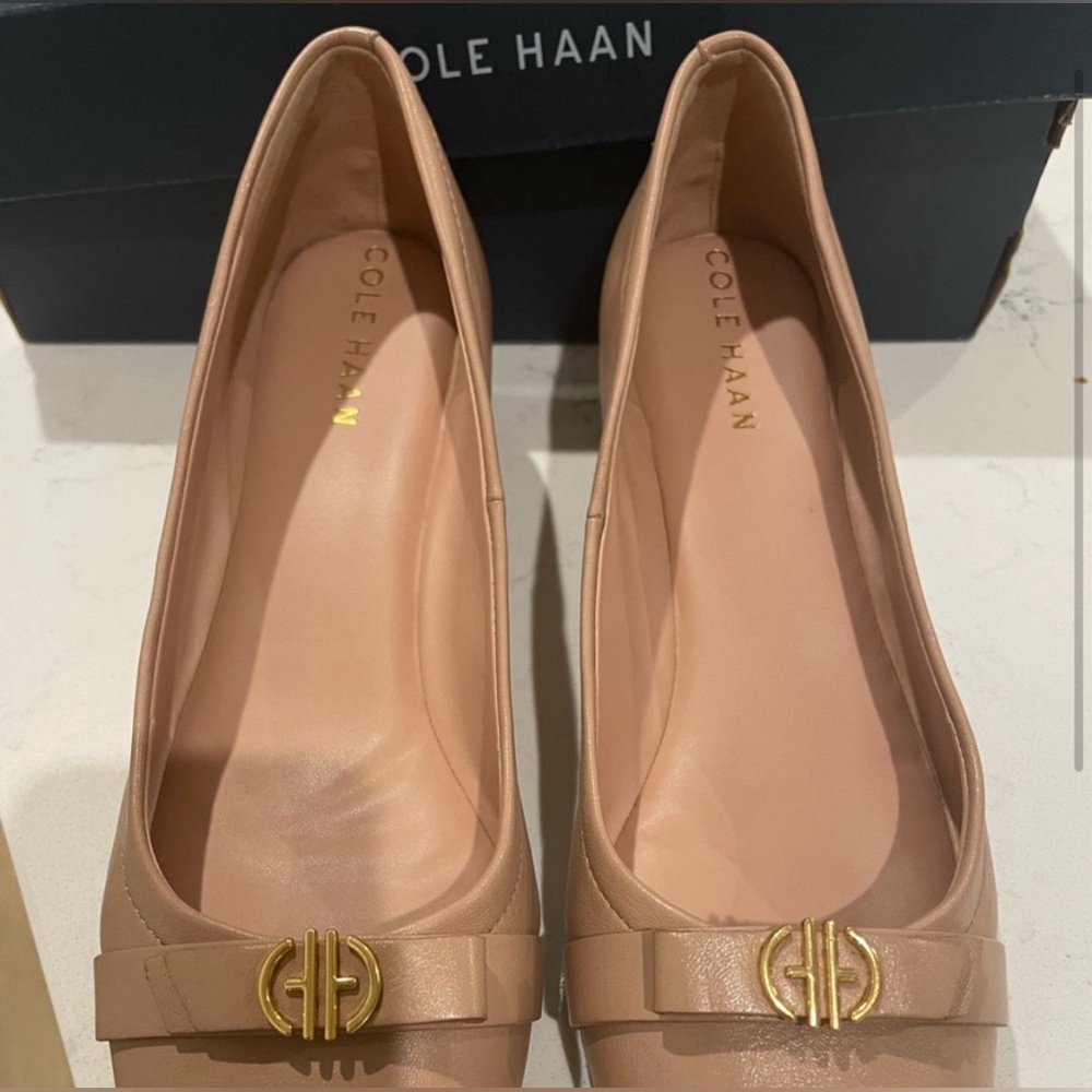 Cole Haan nude wedges